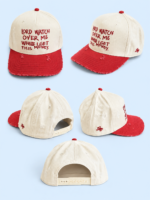 Lord Watch Over Me Hat - Red/Cream - Image 2