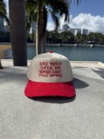 Lord Watch Over Me Hat - Red/Cream - Image 3