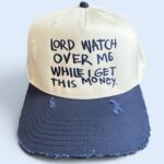 Lord Watch Over Me Hat - Navy Blue/Cream